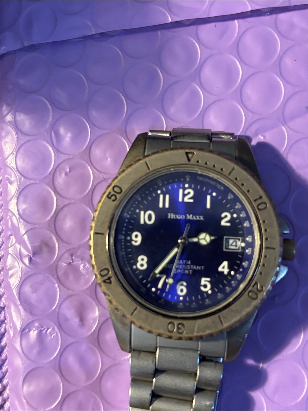 Men’s Blue Dial Stainless Steel Watch